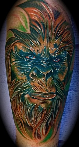 Mike Demasi - Bigfoot portrait tattoo